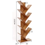 Multifunctional Wooden Tree Bookshelf Floor Standing 5-Story Bookshelf for Home Office CD Albums Storage Display Rack Shelves