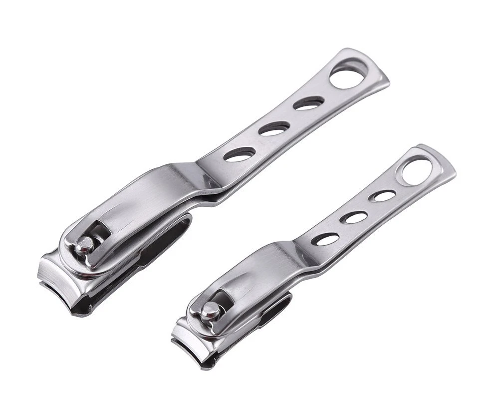Nail Clippers with 360-Degree Rotating Head Long Handle, Stainless Steel Fingernails and Toenails Cutter 2pcs