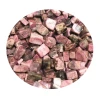 Natural gemstone rhodonite cube healing crystals tumbling gravel