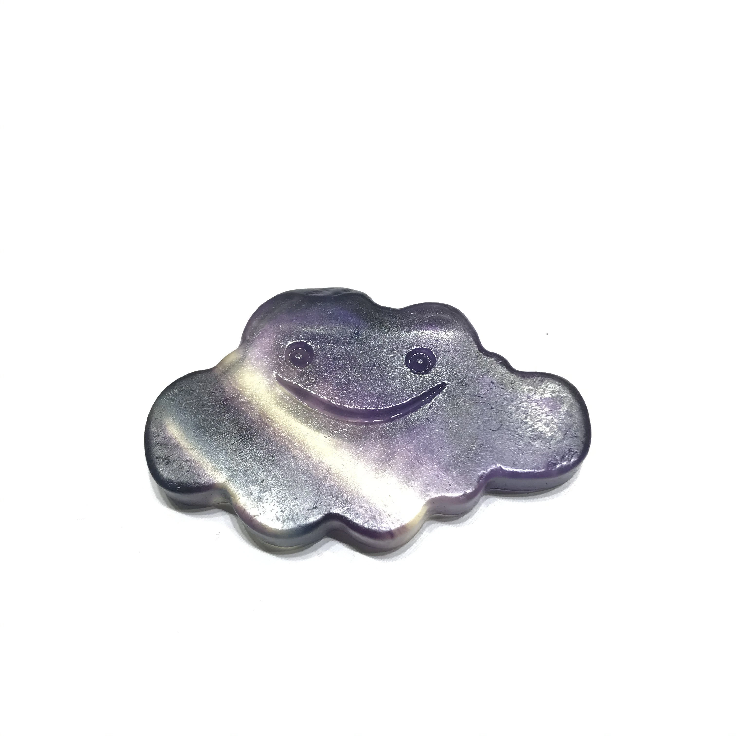 Natural Healing Stone Folk Crafts Fluorite Smile Cloud Crystal Pendant  For Gifts