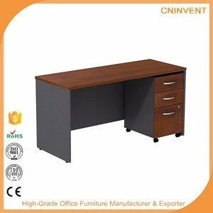 Natural Wood Color Office Desk withe locker drawers