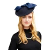 Navy Blue Vintage Bow Pillbox Felt Wool Hat Wedding Church Fedoras Wholesale Ladies Formal Bride Fascinators Hats For Women