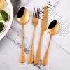New 2022 cheap travel flatware sets reusable silver stainless steel spoon fork  knife portable gold cutlery set