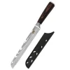 New 8 Inch Pattern Pakka Wood Handle 7Cr17Mov Stainless Steel Bread Serrated Knife