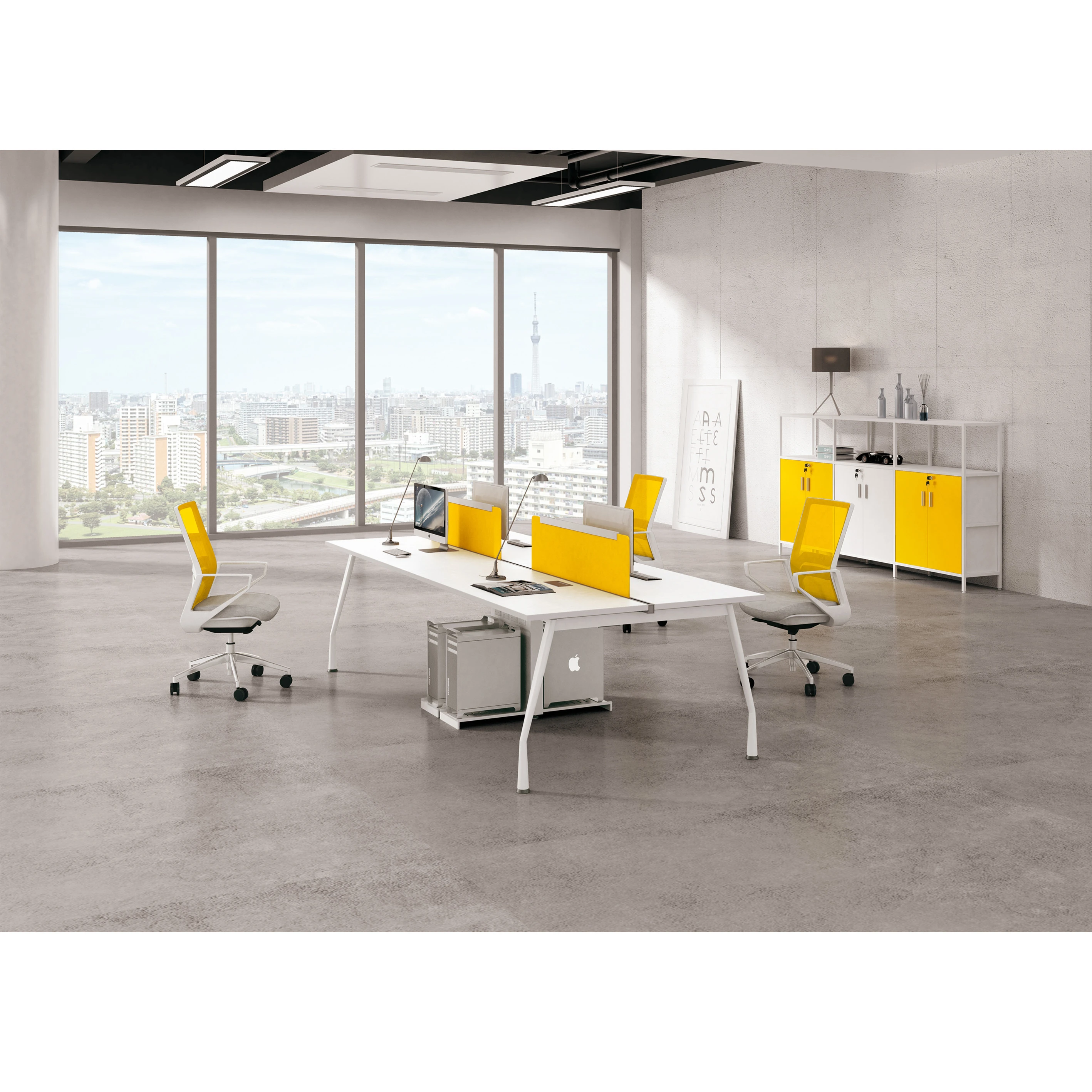 New arrival 2 person modular office partition standing desk converter workstation