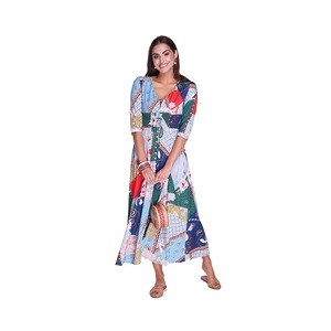 New Arrival Bohemian Printed Long with Multicolor floral print Wholesale Casual Women Dresses