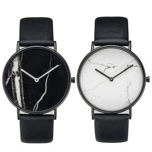 New Brief Saat Marble Dial Women Simple Style Watches Minimal Leather Ladies Watch Minimalist Lady Clock Vintage Wristwatch