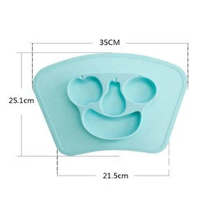 New Design Fashion Low Price Good Quality Baby Food Plate,Silicone Dinner Plate,Kid Dinner Suction Plate