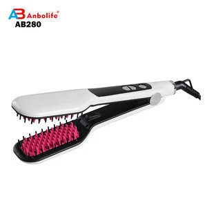 New design hair straightener brush electric straightening flat irons pro steam hair comb
