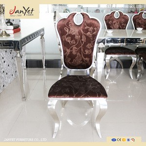 new design modern silver stainless steel dining table and chair sets