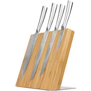 New design natural custom kitchen bamboo wooden knife holder block cutlery organizer holder