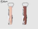 New design personal custom logo print metal wood bottle openers turning handle wine laser blank wooden opener bottle opener