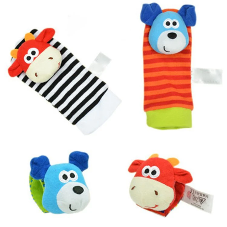 New fashion Baby Socks Rattle Toys Garden Bug Wrist Rattle Foot Multicolor Socks