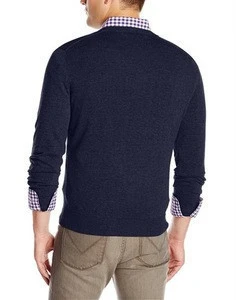 New Fashion Pullover Black Long Sleeve V-neck Man Sweater
