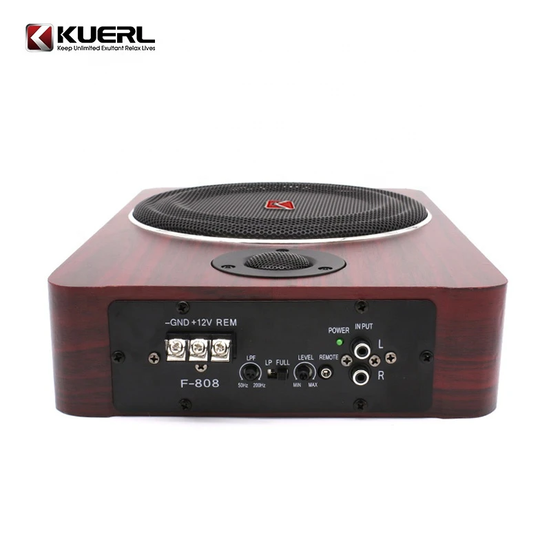 New Product active car subwoofer ultra-thin 8 inch 12V car subwoofer MDF case with tweeter car audio subwoofer