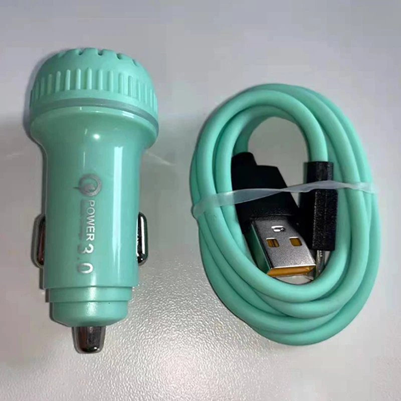 New Product High Speed Fast Charge Mobile Phone Universal Smart Mini USB Car Charger with Type c Cable