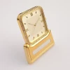 New special design gold plating stone decorative table watch quartz desk clock customizable