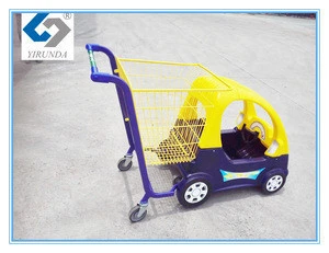 New style baby shopping trolley cart with plastic car toy