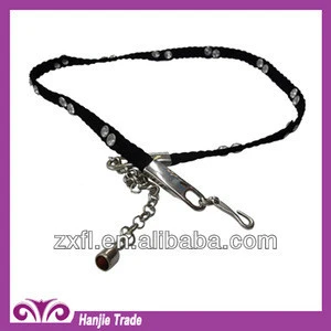 Newest Guangzhou style Wholesale Black Chain Link Belts with Stone for Dress