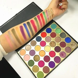 Newest Wholesale Private Label High Pigmented Golden Eye Shadow Makeup 35 color Eyeshadow Palette