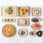 OEM Custom Unique Round Wooden Dish Plate for Food