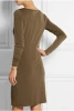 OEM New Womens Long Sleeve Mini Dress Fitted Stretch Jersey Knee length Dress