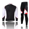OEM Spring Autumn Winter Men long sleeve cycling jersey set breathable bike clothes and bib pants