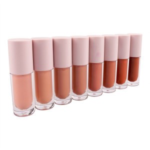 OEM wholesale private label liquid lipstick pink matte lipgloss waterproof 8 color nude color lip gloss