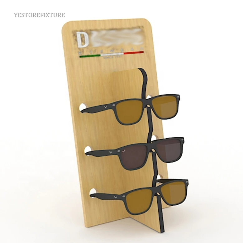 Online Shopping Counter Top Wood Stand Display for Sunglasses