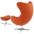 Import Orange Wool Fabric Egg Chair with Tilt-Lock Mechanism and Ottoman from USA
