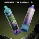 Original Qbm 15000 Puffs Disposable E-Cigarettes Puff 15K Vape Pen Bar Digital Display Rechargeable 600mAh Battery 15ml Pre-Filled Pods Mesh Coil Vaper