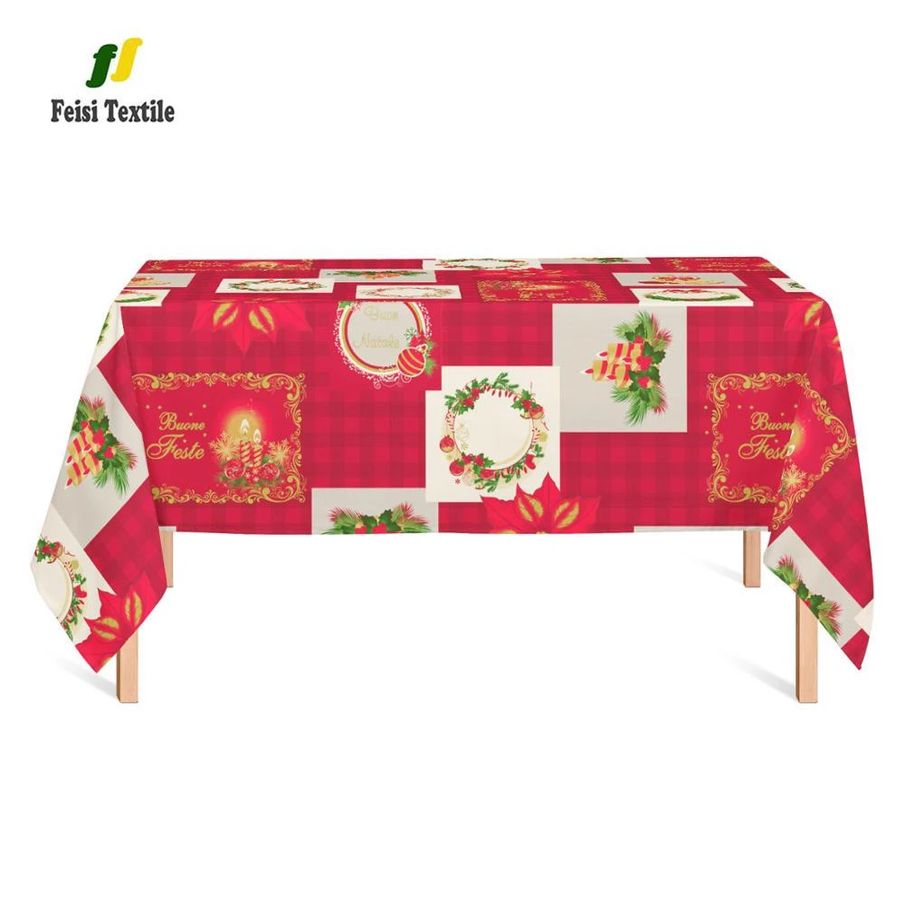 Ornaments bell and ball disposable christmas garland tablecloth for xmas decor