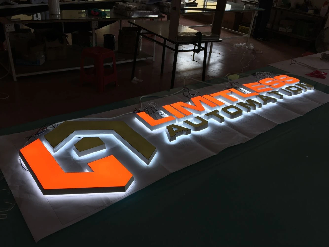 Outdoor Custom Led Stainless Steel backlit Sign 3D Letters Channel Letter
