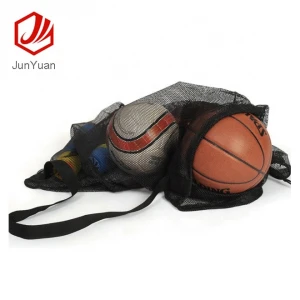 Outdoor Drawstring Mesh Basketball Soccer Ball Bag With Shoulder Strap