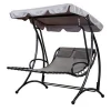 Outdoor Leisure Double Hammock Hanging Lounger Bed Garden Patio Porch Swinging Chaise Lounge with Canopy
