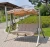 Import outdoor luxury morden bali european garden used 3 seat metal hanging swing chair with canopy from China