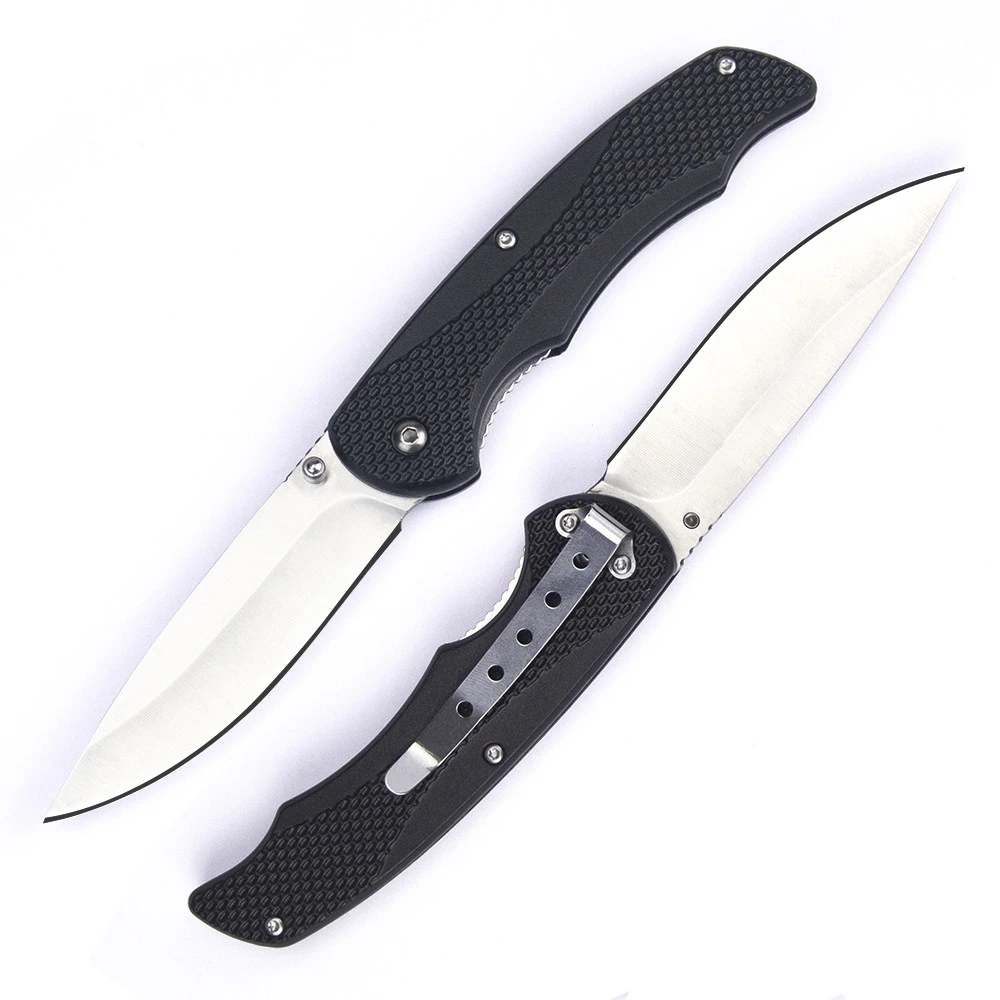 Outdoor White Blade 3cr13 Stainless Plastic Handle Tool Folding Camping Knife