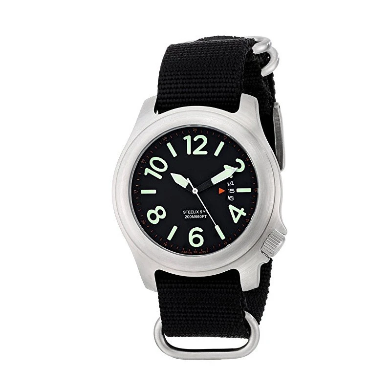 Oversized Case With No Frills Full Grain Strap Momentum Field Watch