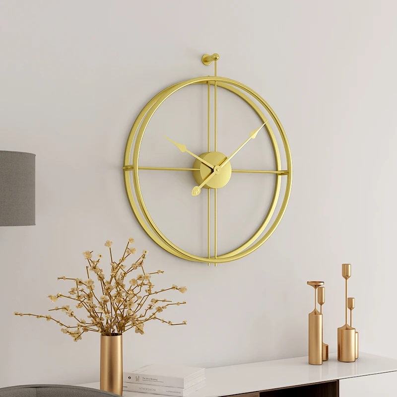 Oversized Nordic Art Luxury Decorative Room Handicraft modern home decor Metal Wall Clock