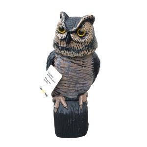 Owl Decoy Hunting Scarecrow Scare Away Squirrels Birds Decoration with Rotating Head Outdoor