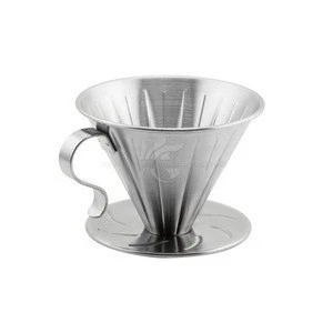 Perforated Drip Reusable Coffee Filter Cup Pour Over Coffee Filter Dripper Portable Custom Metal Stainless Steel Coffee Filter