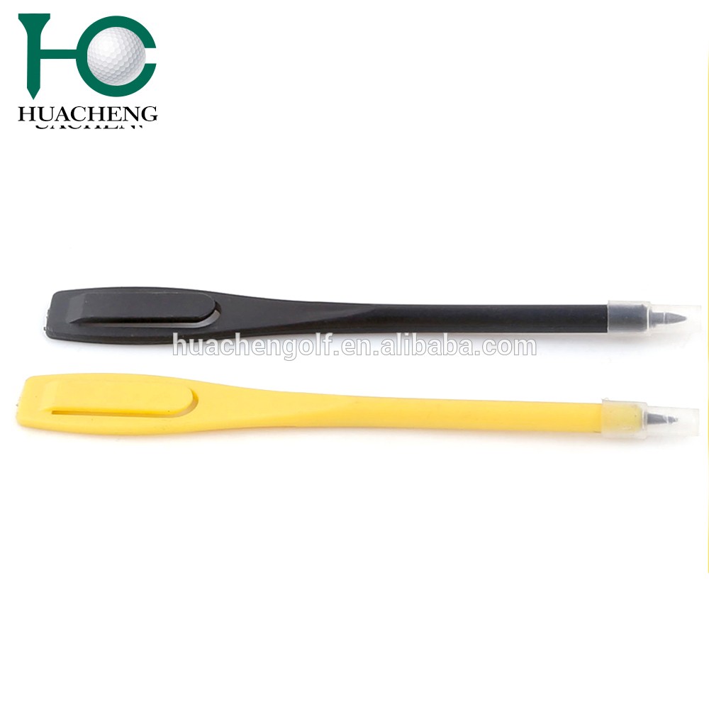 personalized promotional bulk color plastic golf pencil with cap