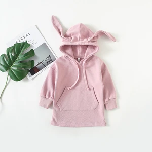 PHB40162 bunny ear design fashion hooded toddler kids hoodies and sweatshirts