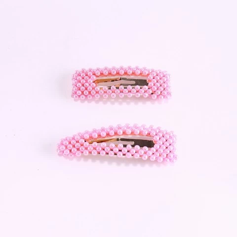 Pink Beaded Hair Clip Kids Hair Korean Pins Clip Set