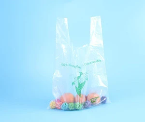PLA biodegradable T shirt bag for vegetable and Fruits