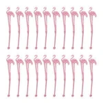 Plastic Pink Tropical Flamingo Stir Swizzle Sticks for Cocktail