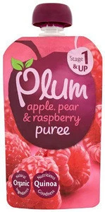 Plum Baby Apple,Pear & Raspberry Puree Stage1 4mths+ 100g