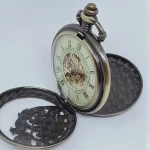 PM7065 Father's day gifts vintage two sides opening steampunk mechanical pocket watch men