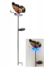 polychrome butterfly stake with solar light metal statue