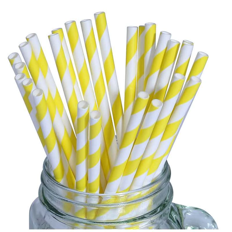 Popular color striped paper straw environmentally friendly creative color paper straw disposable degradable art paper straw